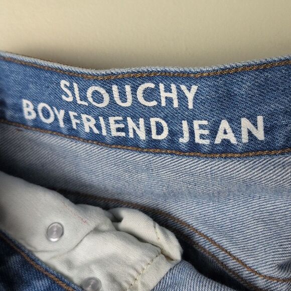 J. Crew Slouchy Boyfriend Denim Jeans Bandana Paisley Wash 90's Style Size 31 - Picture 6 of 14